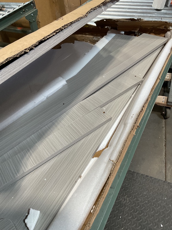 Photo 1 of **DAMAGE TO CORNERS. SELLING FOR PARTS. MISSING HARDWARE **BigPonPon 2-Tier Washer And Dryer Countertop With 2.75"H Guard,54"W x 27.5"D Laundry Countertop Cover With Non-Slip Pad,Large Space Laundry Topper For Folding Clothes Over Washer And Dryer-Stripe 