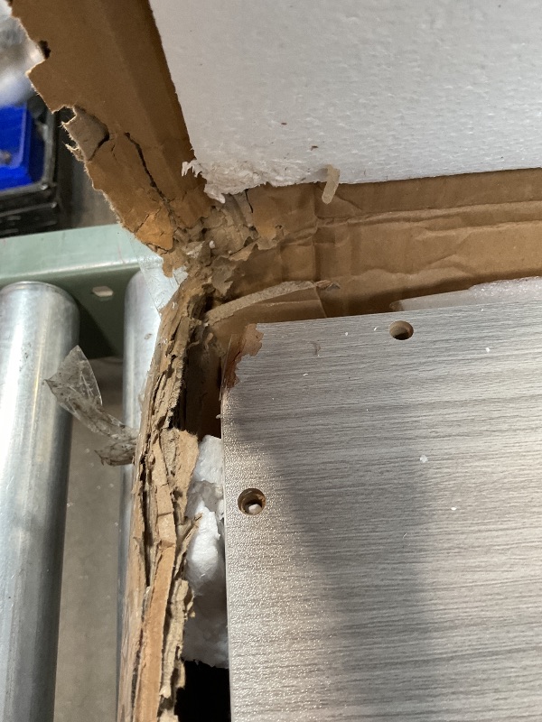 Photo 1 of **DAMAGE TO CORNERS. SELLING FOR PARTS. MISSING HARDWARE **BigPonPon 2-Tier Washer And Dryer Countertop With 2.75"H Guard,54"W x 27.5"D Laundry Countertop Cover With Non-Slip Pad,Large Space Laundry Topper For Folding Clothes Over Washer And Dryer-Stripe 