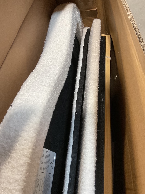Photo 1 of **DIRT. MISSING HARDWARE**GarveeHome Upholstered Twin Size Bed Frame for Kids with Scallop Headboard, Cute Velvet Twin Bed for Girls, Boys, Sturdy Platform Bed, No Box Spring Needed, Wooden Slats, Noise Free, Beige