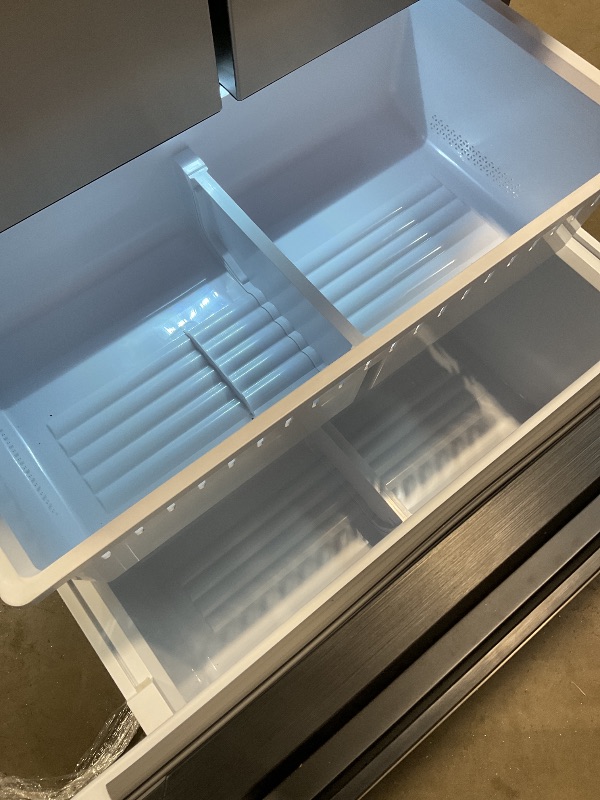 Photo 1 of **DIRT/SCRATCHES**Hamilton Beach HBF1662 French Door Full Size Counter Depth Refrigerator with Freezer Drawer, 16.6 cu ft, Stainless