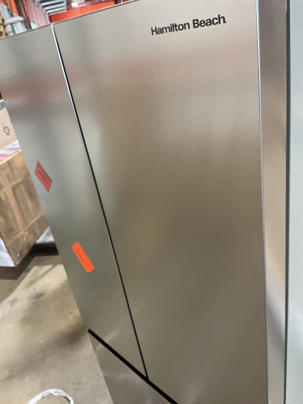 Photo 1 of **DIRT/SCRATCHES**Hamilton Beach HBF1662 French Door Full Size Counter Depth Refrigerator with Freezer Drawer, 16.6 cu ft, Stainless