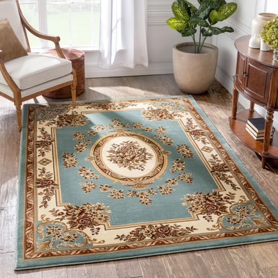 Photo 1 of **DIRT FROM TRANSPORT **Le Petit Palais Light Blue Traditional Rug 5’3”x7’3”