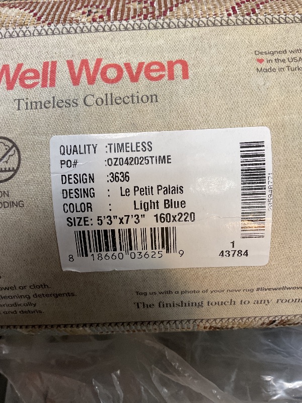 Photo 1 of **DIRT FROM TRANSPORT **Le Petit Palais Light Blue Traditional Rug 5’3”x7’3”