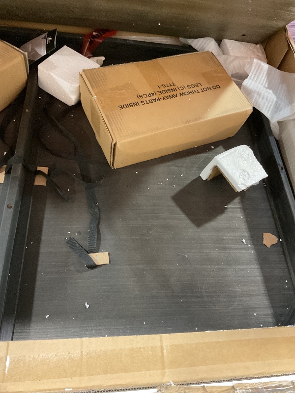 Photo 1 of **2 HOLES DAMAGE**Signature Design by Ashley Johnelle Farmhouse Coffee Table with Weathered Gray Finish, Gray