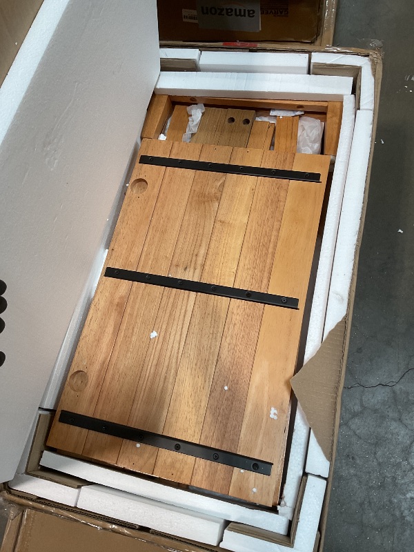 View 3 of ***FOR PARTS ONLY*** Nathan James Jasper Wood Modern Sideboard Accent Storage Cabinet with Fluted Doors, for Kitchen or Living Room, Warm Pine
