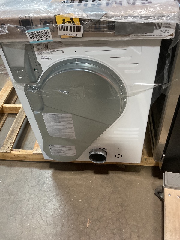 Photo 1 of **SCRAPES ON THE SIDE**Samsung 4.0 cu. ft. Electric Dryer, Compact Clothes Drying Machine, Stackable for Small Spaces w/Sensor Dry, 12 Preset Cycles, Reversible Door, Internal Drum Light, DV25B6900EW/A2, White