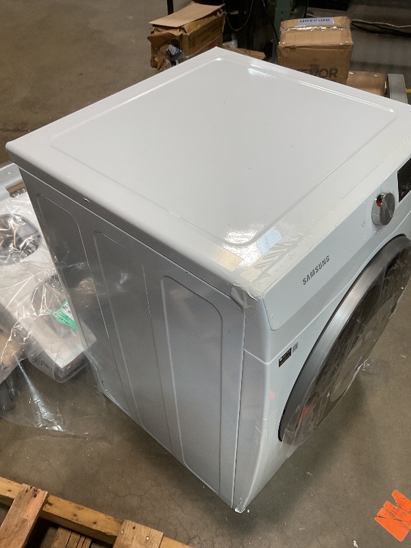 Photo 1 of **SCRAPES ON THE SIDE**Samsung 4.0 cu. ft. Electric Dryer, Compact Clothes Drying Machine, Stackable for Small Spaces w/Sensor Dry, 12 Preset Cycles, Reversible Door, Internal Drum Light, DV25B6900EW/A2, White