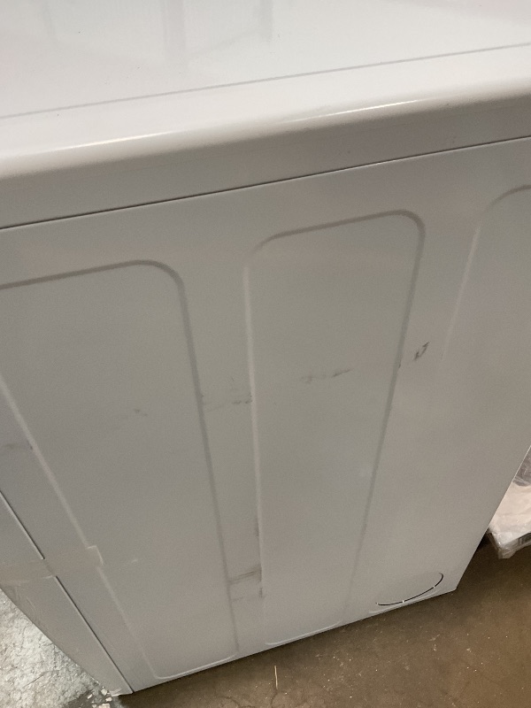 Photo 1 of **SCRAPES ON THE SIDE**Samsung 4.0 cu. ft. Electric Dryer, Compact Clothes Drying Machine, Stackable for Small Spaces w/Sensor Dry, 12 Preset Cycles, Reversible Door, Internal Drum Light, DV25B6900EW/A2, White