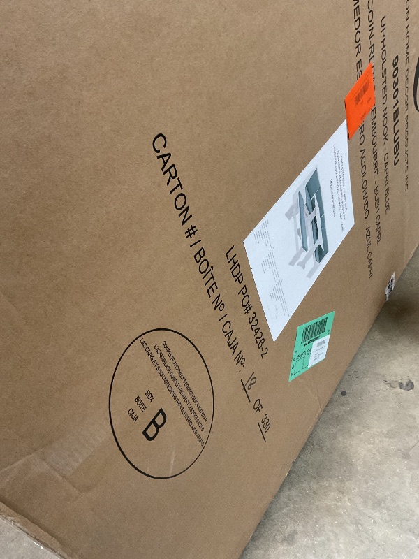 Photo 1 of **SELLING FOR PARTS AS PARTIAL SET. BOX B OF SET**Linon Lucy Capri Blue Nook 66.25 x 34.5 x 50.25