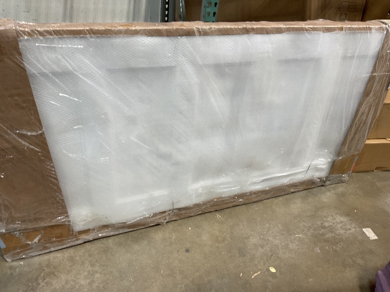 Photo 1 of **HOLE DAMAGE. SCRATCHES**BARNSMITH 72x80 in 5-Panel Bypass Sliding Closet Door, White Primed Door Slab with Bypass Closet Track Hardware Kits, Paintable and Lightweight