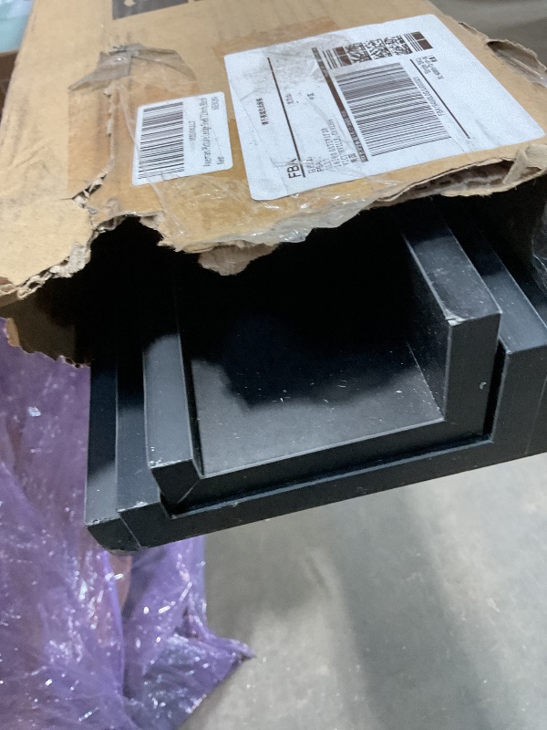 Photo 1 of **MINOR SCRAPE DAMAGE ON ENDSAxeman 72 Inch Floating Shelves | Black Picture Ledge Shelf Set of 3 | Rustic Wood Wall Shelves with Lip | 72" Black Picture Shelf for Wall with Ledge | Photo Shelves