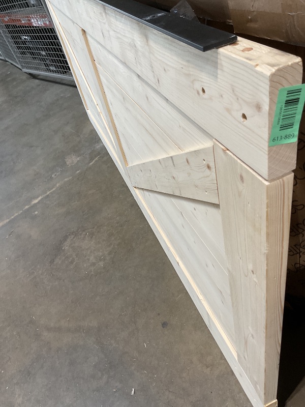 Photo 1 of **DOOR AND BIG METAL PIECE ONLY**SMARTSTANDARD 36in x 84in Sliding Barn Door with 6.6ft Barn Door Hardware Kit Included, Unfinished Solid Spruce Wood Door, Assembly Required, DIY, Stainable, Natural