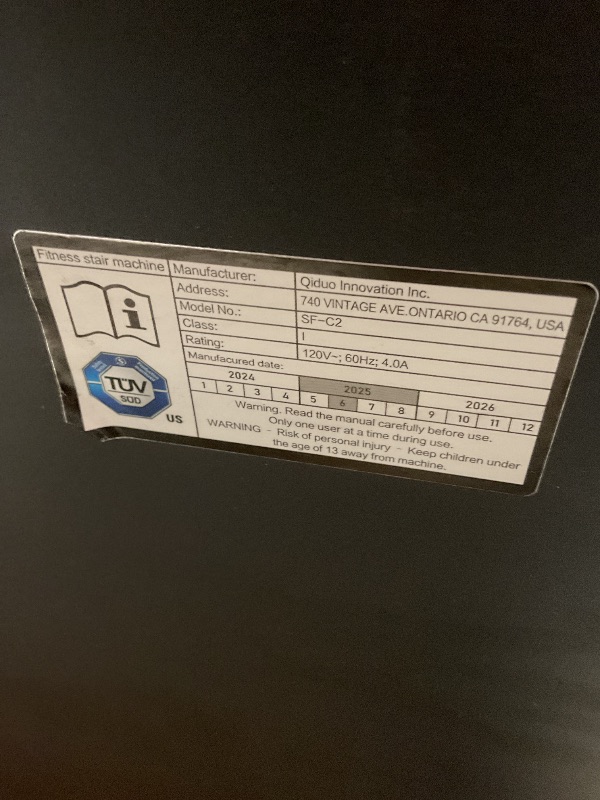 Photo 1 of **WILL NEED A TRUCK FOR PICKUP. WILL BE ON A PALLET. SELLING FOR PARTSMISSING SCREEN. MISSING POWER CORD. DIRT**Fitvids Stair Stepper Machine, Commercial Grade Stair Climber with 15 Resistance Levels, Continuous Stair Stepping Machine for Cardio and Lower