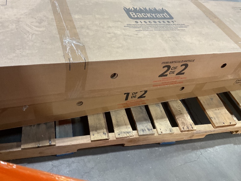 Photo 1 of **MINOR SCRAPE DAMAGE TO CORNER**Backyard Discovery Beaumont 12' x 10' Traditional Cedar Wood Pergola Kit with Trellis Roof, All-Season Durability, High-Wind Rating, PowerPort, Shade for Outdoor Patio, Deck, Garden, and Entertaining