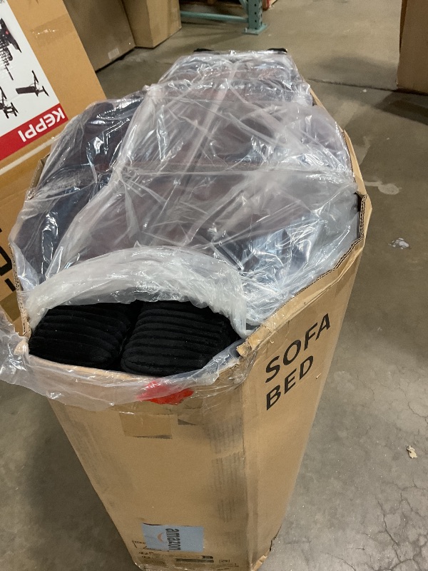 Photo 1 of **DIRT**Marsail Futon Sofa Bed, 66” Futon Couch with Adjustable Backrest & Armrests, Convertible Small Sleeper Sofa Bed for Small Apartments, Study Room, Office, Corduroy Loveseat, Black