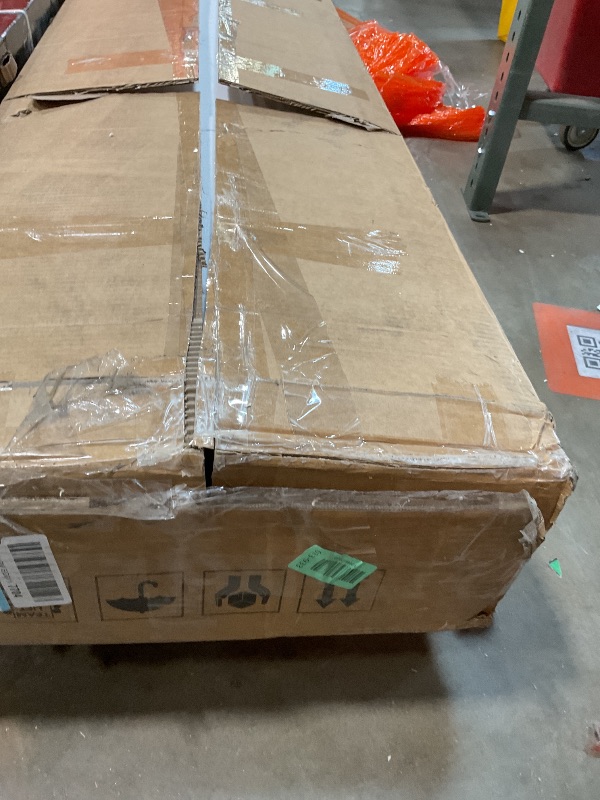 Photo 1 of **SELLING FOR PARTS.MISSING HARDWARE**0LITTLE TREE 63" L Shaped Executive Desk with Storage, Farmhouse Home Office Desk with 2-Tier Cabinets and Shelves, Large Wooden Computer Table Business Furniture Workstation Set, Brown
