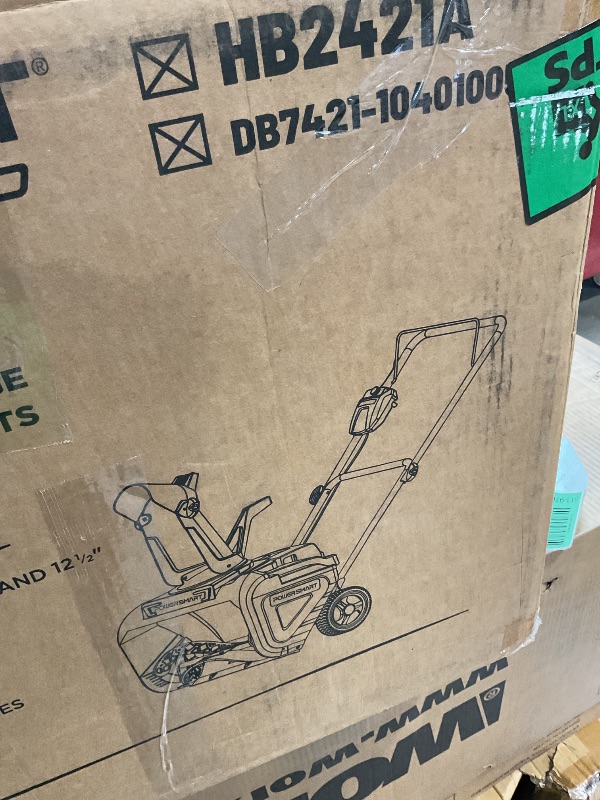 Photo 1 of **MINOR USE WEAR**PowerSmart 40V Cordless Snow Blower, 21'' Cleaning Width/6'' Cleaning Depth Snow Blower with LED Light & 30 FT Throwing Distance, Battery and Charger Included,Perfect for Driveway,Garden, Deck,Garage