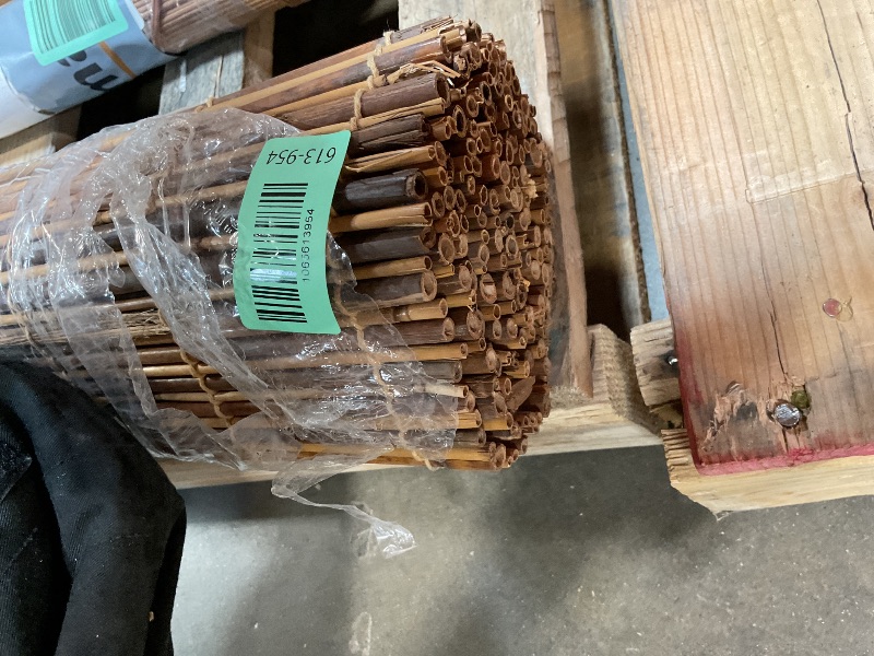 Photo 1 of **SCRAPE DAMAGE ON END**Forever Bamboo Light-Filtering Cord-Free Bamboo Reed Roll-Up Blind Shades for Windows Manual Roman Blinds Coffee 72 in W x 72 in H