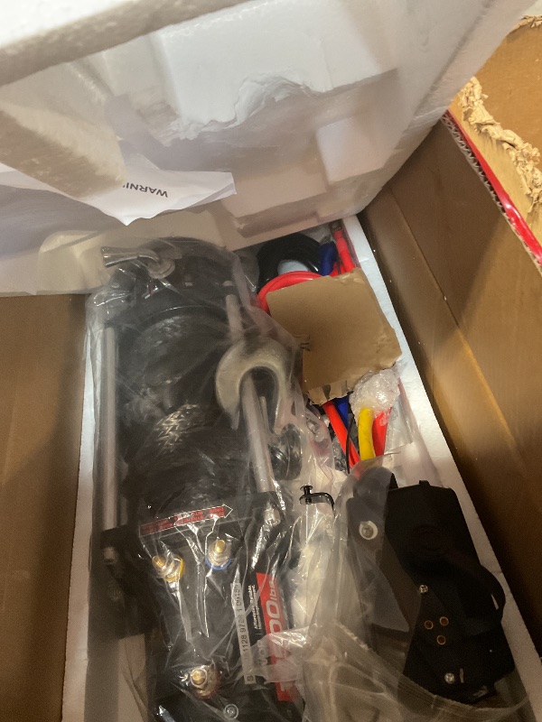 Photo 1 of ***MISSING REMOTE** VEVOR Electric Winch, 13500 lbs Load Capacity, 12V DC Truck Winch with ?3/8 in x 85 ft Synthetic Rope, Wireless & Wired Remote Control, IP55 Waterproof for Towing Off-Road SUV Jeep Trailer Boat