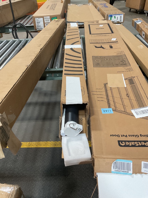 Photo 1 of ***MISSING END CAP PIECE*** Pyle 72-Inch Manual Pull Down Projector Screen, Matte White Projection Surface, Ceiling or Wall Mount Screen Projector with Auto-Lock & Black Border for Home Theater or Office (42.5" x 56.6")