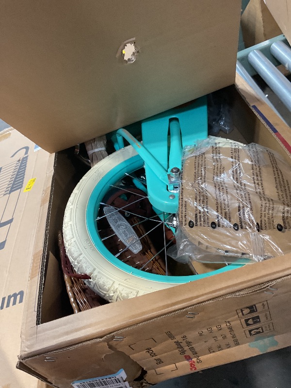 Photo 1 of ***BASKET DAMAGE*** JOYSTAR 16 Inch Kids Bikes with Training Wheels & Basket, Vintage Girls Bike for Toddler of 4-7 Years, Kids Bicycles, Gren