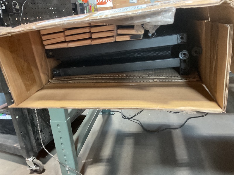 Photo 1 of ***2 boxes ** KMBOHE Full Size Loft Bed with Desk and Shelves, Metal Loft Bed with Ladder and Guardrails, Loft Bed Frame for Bedroom, Black