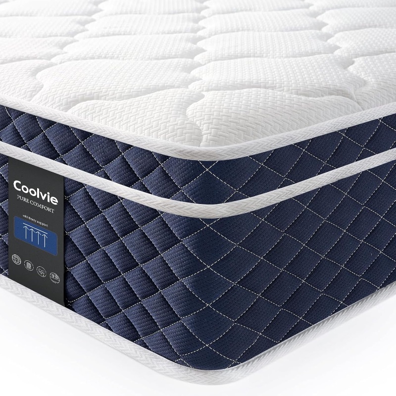 Photo 1 of ***DIRT AND ANIMAL MARKS***Coolvie Full Size Mattress 12 Inch, Cooling Comfort Support Mattress in A Box, Hybrid Mattress with Memory Foam and Individually Pocket Spring, Medium Plush for Motion Isolation, 100-Night Trial