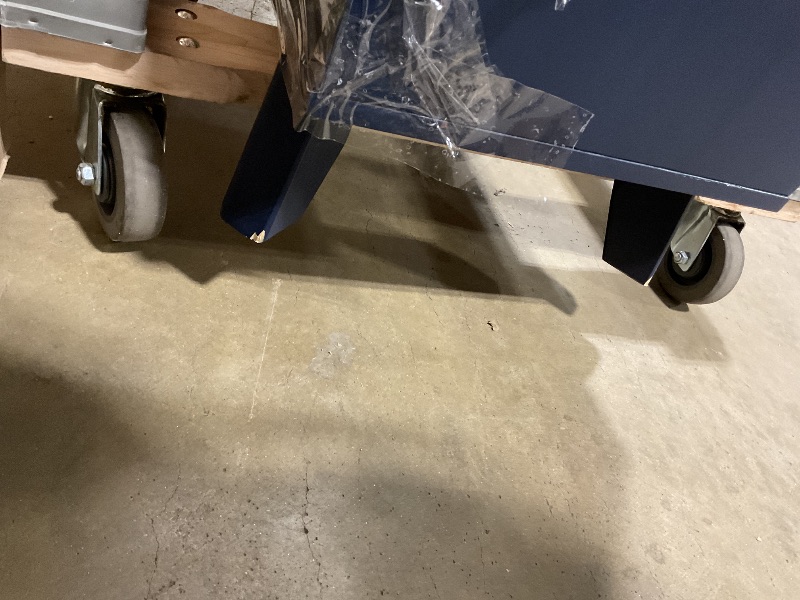 Photo 1 of **DRAWER NEEDS ASSEMBLY. ONE LOOSE DRAWER HANDLE. SCRAPES**Plank+Beam Solid Wood Classic 5-Drawer Solid Wood Dresser, Storage Dresser for Bedroom, Chest of Drawers, Blue