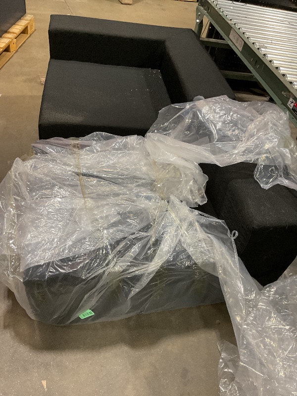 Photo 1 of **SELLING AS PARTIAL SET. DIRT**108" Cloud Modular Sectional Couch with L-Shape Chaise, Modern Sectional Sofa with Deep Seat Couch, Ultra Soft Knit Fabric Couches for Living Room, No Assembly Required, Left Facing Chaise (Black)