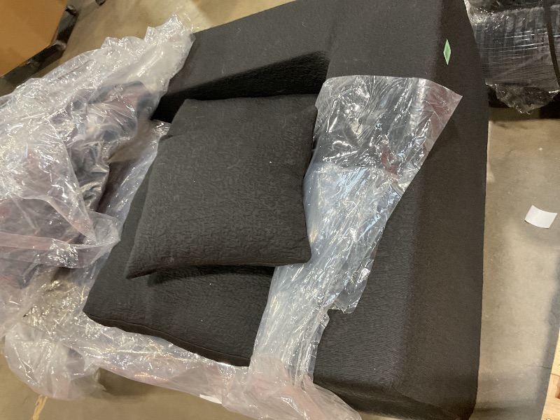 Photo 1 of **CORNER PIECE AND PILLOWS ONLY. DIRT**108" Cloud Modular Sectional Couch with L-Shape Chaise, Modern Sectional Sofa with Deep Seat Couch, Ultra Soft Knit Fabric Couches for Living Room, No Assembly Required, Left Facing Chaise (Black)