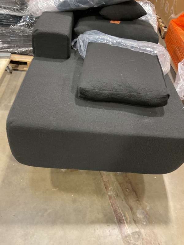 Photo 1 of **CORNER PIECE AND PILLOWS ONLY. DIRT**108" Cloud Modular Sectional Couch with L-Shape Chaise, Modern Sectional Sofa with Deep Seat Couch, Ultra Soft Knit Fabric Couches for Living Room, No Assembly Required, Left Facing Chaise (Black)