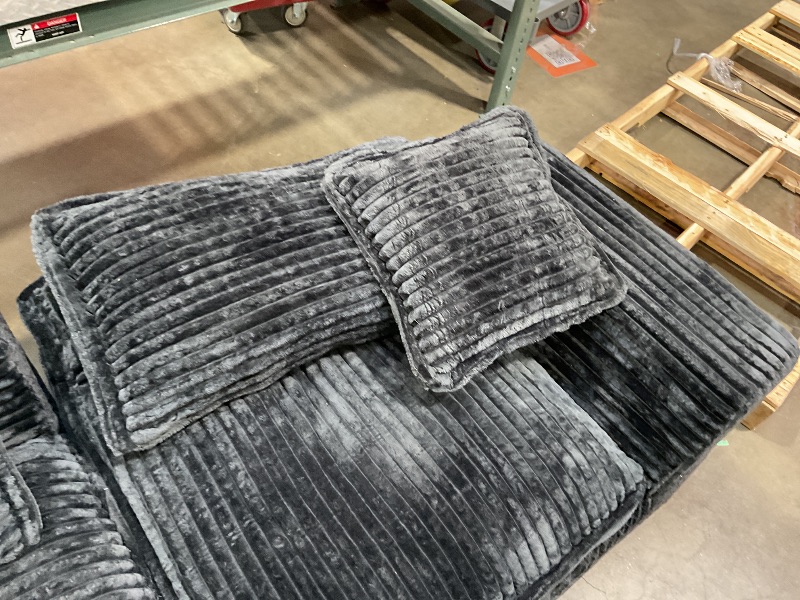 Photo 1 of **SELLING AS PARTIAL SET. DIRT130" Oversized Cloud Couch Large Modular Sectional Sofa Modern U Shaped Sectional Couch 6 Deep Seat Sofa Set for Living Room Comfy Corduroy Cloud Sofa with Ottoman, USB Port, Cup Holder, Dark Grey