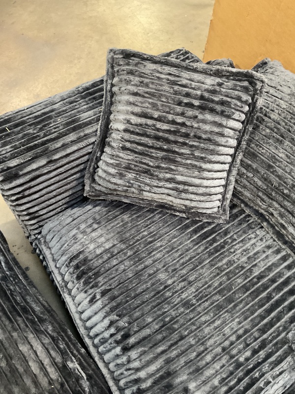 Photo 1 of **SELLING AS PARTIAL SET. DIRT130" Oversized Cloud Couch Large Modular Sectional Sofa Modern U Shaped Sectional Couch 6 Deep Seat Sofa Set for Living Room Comfy Corduroy Cloud Sofa with Ottoman, USB Port, Cup Holder, Dark Grey