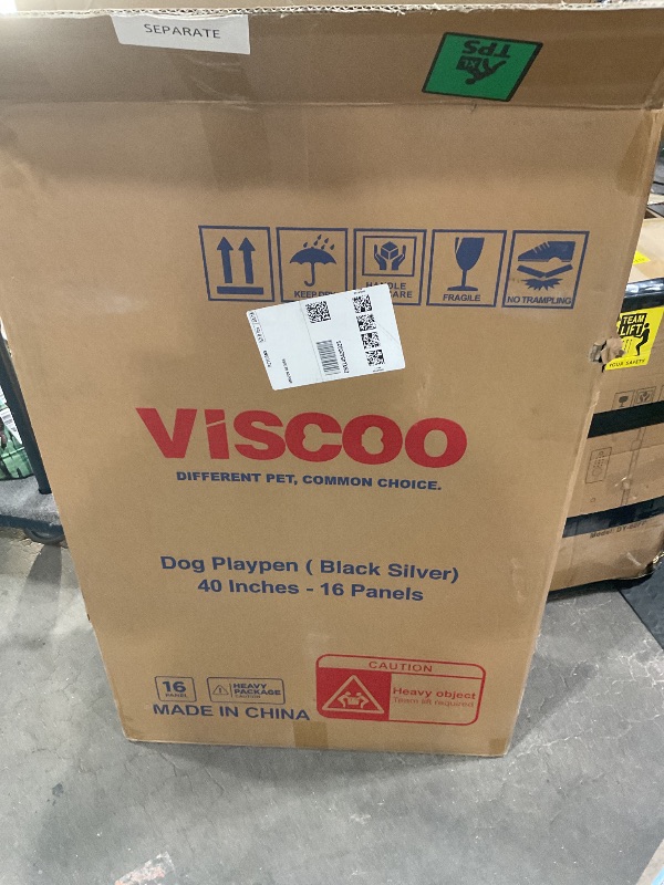 View 2 of *** PARTIAL SET***VISCOO Dog Playpen Outdoor, 16 Panels 40" High Metal Dog Fence with Gate, Pet Fence for Large/Small Dogs, Portable Dog Fence for RV Camping, Yard