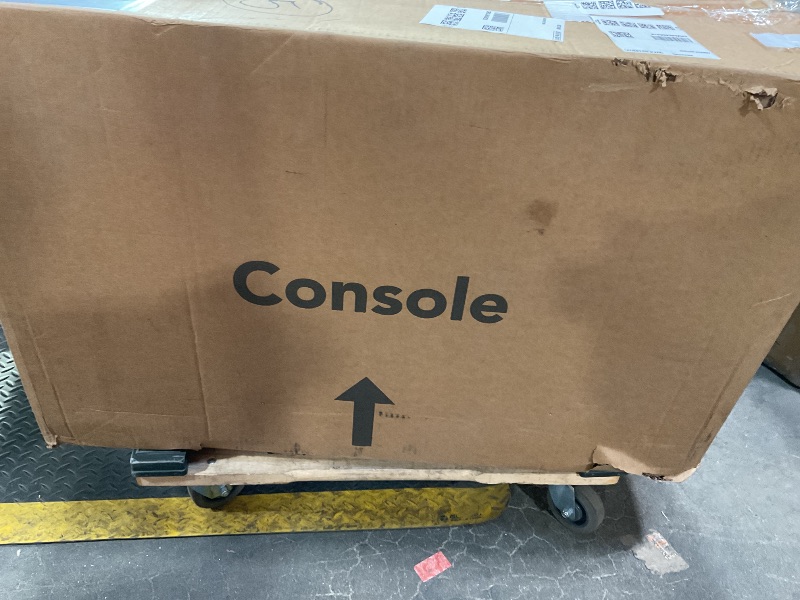 Photo 1 of *** CONSOLE ONLY ***Signature Design by Ashley Modmax Urban Modular Stain Resistant 3-Piece Sectional with Audio Console, Drawer Storage, USB Ports and 2 Accent Pillows, Orange