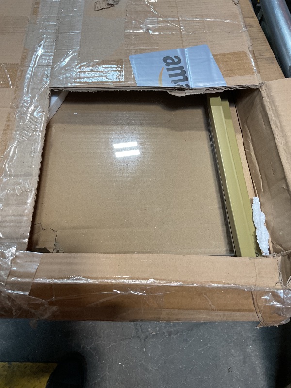 Photo 1 of **MISSING HARDWARE** Homleke Glass Coffee Table, Modern Rectangular Coffee Table for Living Room, Minimalist Center Tea Table with Sturdy Metal Frame for Apartment, Office, Easy Assembly, 39.4 x 19.7 x 17.7 Inches, Golden