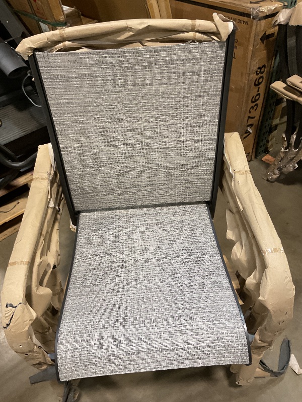 Photo 1 of **SCRAPE DAMAGE ON ONE**4 Piece Patio Chair Set for Outdoor Spaces, Breathable Design, Lightweight and Compact, Suitable for Gardens, Patios, Pools, and Camping - Grey