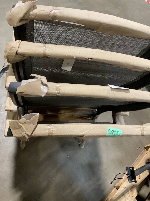 Photo 1 of **SCRAPE DAMAGE ON ONE**4 Piece Patio Chair Set for Outdoor Spaces, Breathable Design, Lightweight and Compact, Suitable for Gardens, Patios, Pools, and Camping - Grey