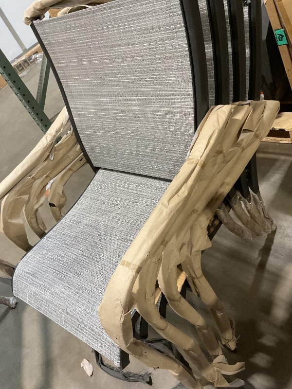 Photo 1 of **SCRAPE DAMAGE ON ONE**4 Piece Patio Chair Set for Outdoor Spaces, Breathable Design, Lightweight and Compact, Suitable for Gardens, Patios, Pools, and Camping - Grey