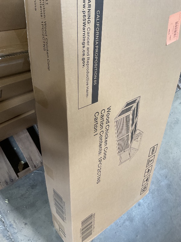 Photo 1 of **2 BOXES**Hanover Outdoor Wooden Chicken Coop with Ramp, Large Wire Mesh Run, Waterproof Roof, Removable Tray 2.8 Ft. x 5.9 Ft. x 3.8 Ft.
