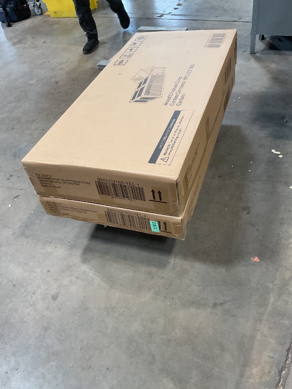 Photo 1 of **2 BOXES**Hanover Outdoor Wooden Chicken Coop with Ramp, Large Wire Mesh Run, Waterproof Roof, Removable Tray 2.8 Ft. x 5.9 Ft. x 3.8 Ft.