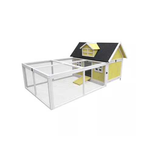 Photo 1 of **2 BOXES**Hanover Outdoor Wooden Chicken Coop with Ramp, Large Wire Mesh Run, Waterproof Roof, Removable Tray 2.8 Ft. x 5.9 Ft. x 3.8 Ft.
