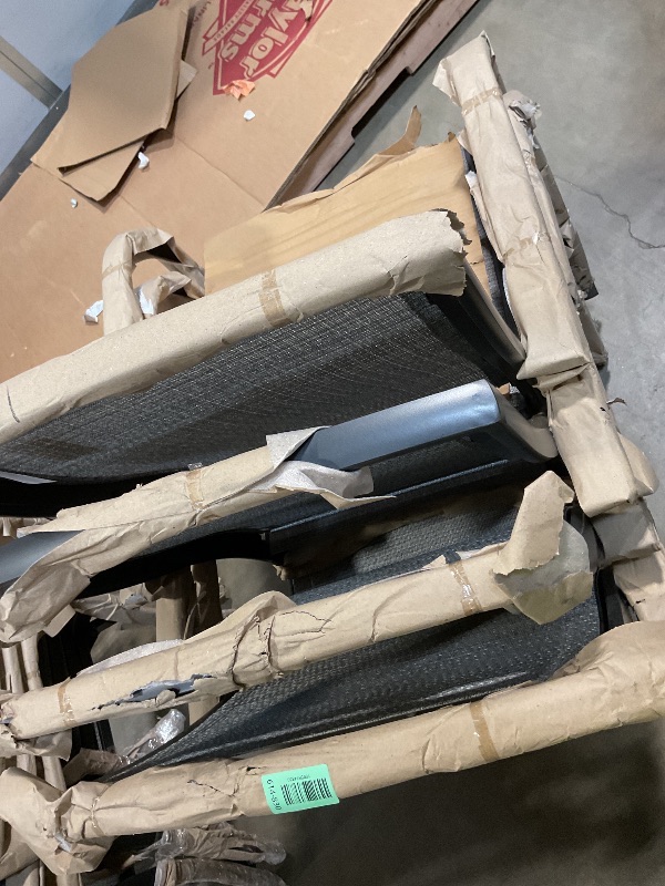 Photo 1 of *MISSING LEG CAPS/ ONE BENT* 4 PIECE PATIO CHAIR SET FOR OUTDOOR SPACES, BREATHABLE DESIGN, LIGHTWEIGHT AND COMPACT, SUITABLE FOR GARDENS, PATIOS, POOLS, AND CAMPING - GREY