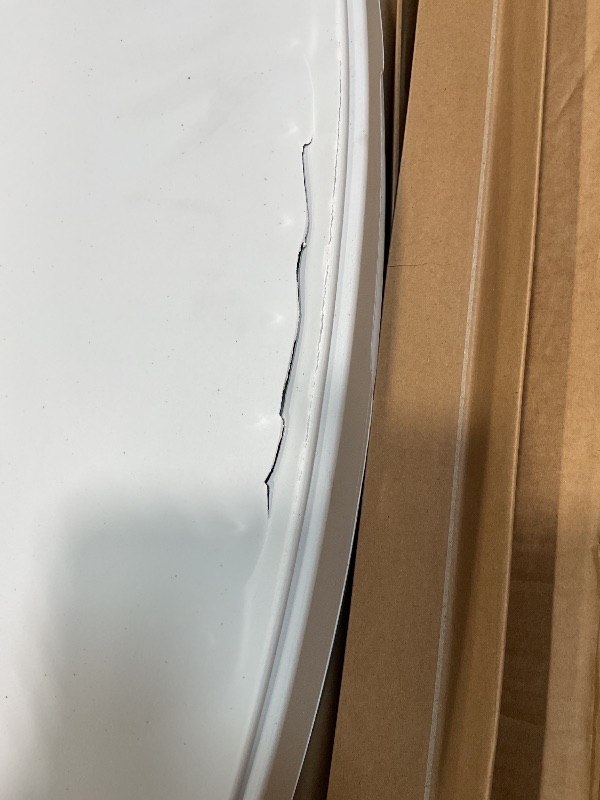Photo 1 of *** MAJOR DAMAGE***Flash Furniture Kathryn 5.89-Foot Round Bi-Fold Granite White Plastic Banquet and Event Folding Table with Carrying Handle