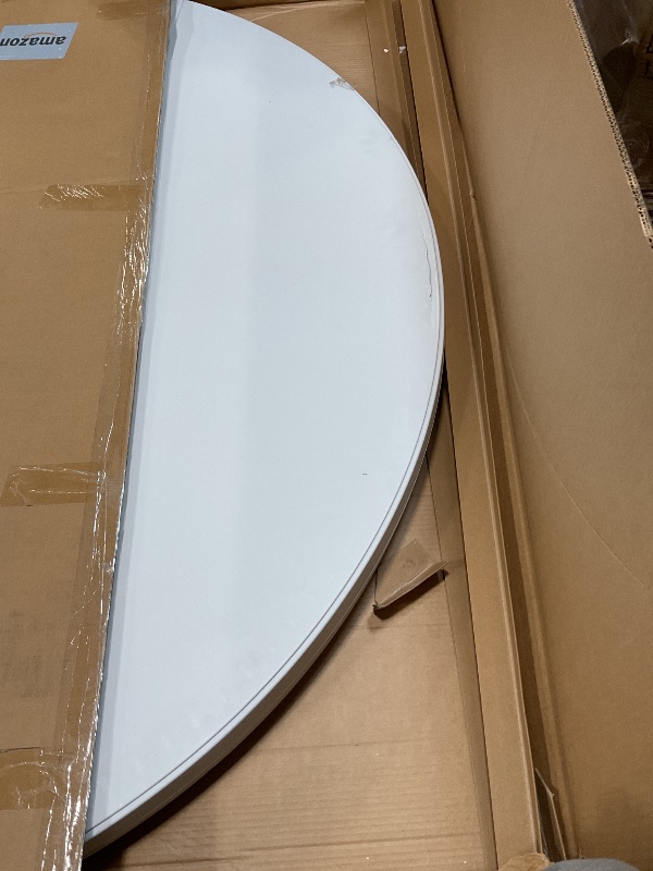 Photo 1 of *** MAJOR DAMAGE***Flash Furniture Kathryn 5.89-Foot Round Bi-Fold Granite White Plastic Banquet and Event Folding Table with Carrying Handle