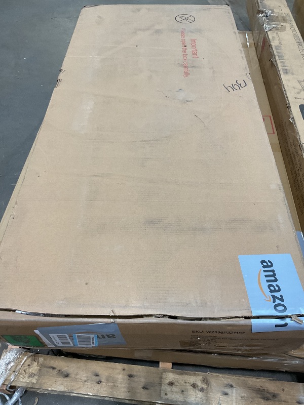 Photo 1 of *** BOX ONE OF TWO***FAVSH Upholstered Daybed with Trundle, Full Size Day Bed w/Button-Tufted Back and Piping on Waved-Shape Arms for Bedroom or Guest Room, No Box Spring Required,Beige