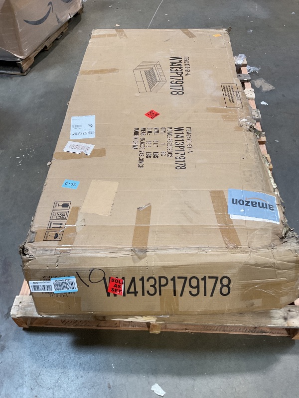 Photo 1 of *** BOX A ONLY /UNKNOWN MISSING HARDWARE***KEIKI Queen Size Linen Upholstery Daybed with 2 Drawers, Modern Tufted Corner Sofa Bed Frame with Solid Wooden Slats, Easy Assembly, No Box Spring Required, for Living Room, Bedroom, Grey