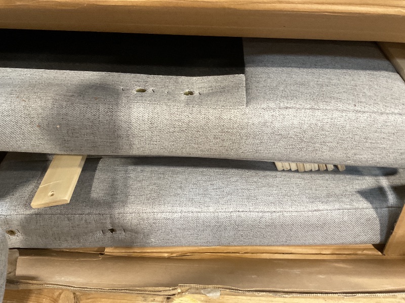Photo 1 of *** BOX A ONLY /UNKNOWN MISSING HARDWARE***KEIKI Queen Size Linen Upholstery Daybed with 2 Drawers, Modern Tufted Corner Sofa Bed Frame with Solid Wooden Slats, Easy Assembly, No Box Spring Required, for Living Room, Bedroom, Grey