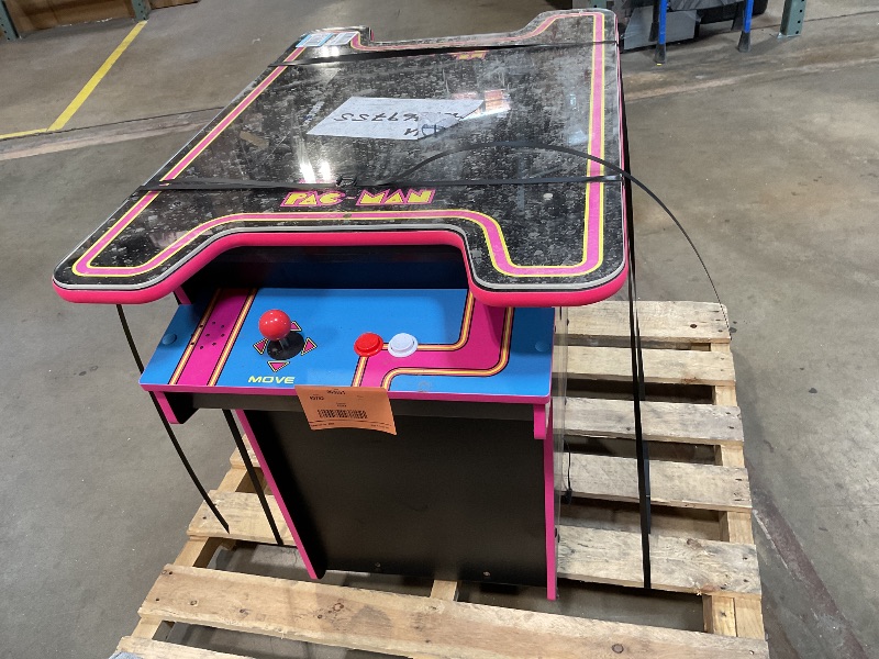 Photo 1 of *** USED/MAJOR DAMAGE/MISSING PARTS***Arcade1Up Ms.PAC-Man Head-to-Head Arcade Machine – Retro Home Arcade Table with 12 Classic Games, Light-Up Control Deck & Real-Feel Joysticks