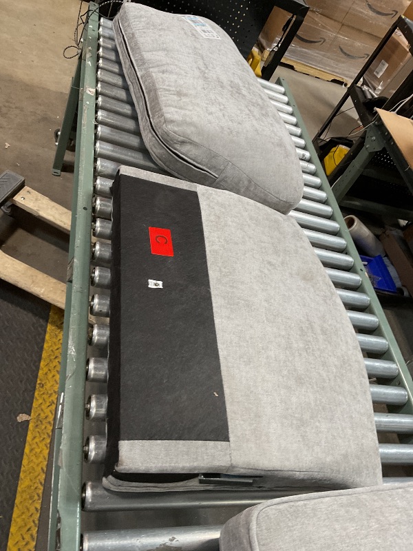 Photo 1 of *** USED/MINOR DAMAGE/UNKNOWN MISSING PARTS***GDFStudio Chenille Recliner Sofa Chair with Curved Armrests,Single Seat Upholstered Lounge Chair with Pocket Springs & High-Density Foam,Sturdy Wood Frame,Removable Cushions,Living Room,Light Gray